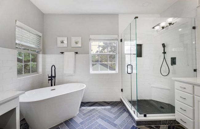 Full bath with plenty of natural light, a freestanding tub, vanity, and a shower stall | Image 20
