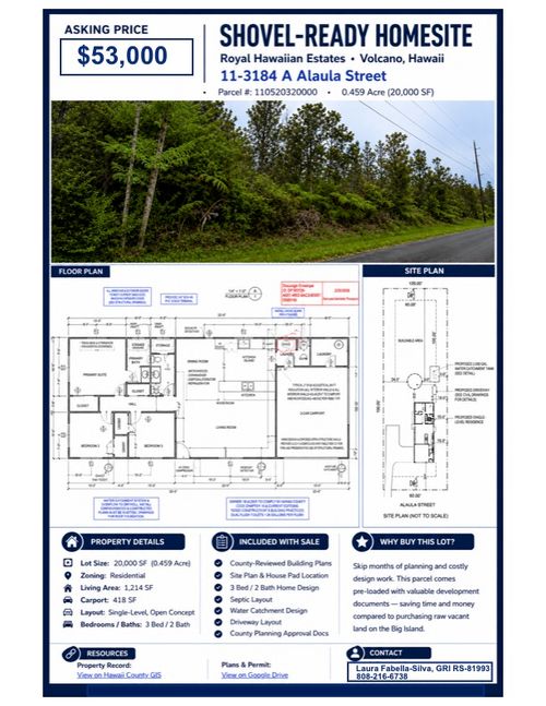 11-3184-A Alaula St, VOLCANO, HI, 96785 | Card Image