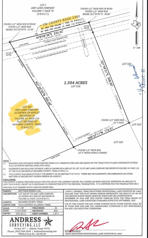 TBD Lot 32B Sw County Road 2385, Wortham, TX, 76693 | Card Image