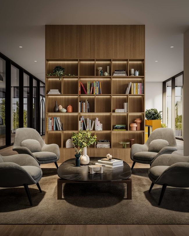 Sitting room with floor to ceiling windows, wood finished floors, and plenty of natural light | Image 17