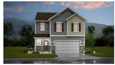 Artist rendering of a Broadmoor with a C front elevation. Colors and garage swing will vary* | Image 1