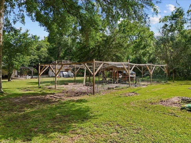 Custom-built chicken run with overhead netting and multiple coops, ready for your hens. | Image 43