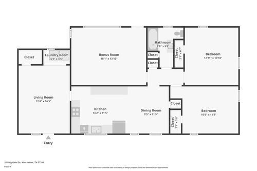 107 Highland Dr, Winchester, TN, 37398-1120 | Card Image