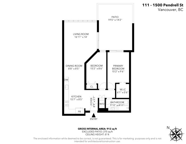 111 - 1500 Pendrell St, Condo with 2 bedrooms, 1 bathrooms and 2 parking in Vancouver BC | Image 23