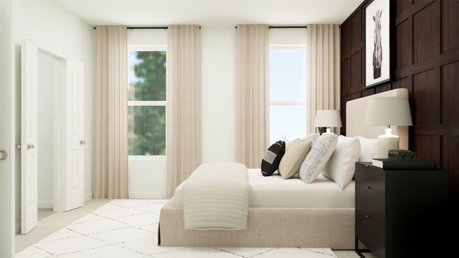 Bedroom with multiple windows and light colored carpet | Image 10