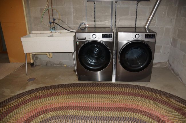 Unfinished Basement Laundry Room Washer and Dryer Stay! There is also a large storage closet to left side of picture! | Image 34