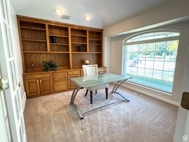 Office with built-ins and double doors. | Image 9