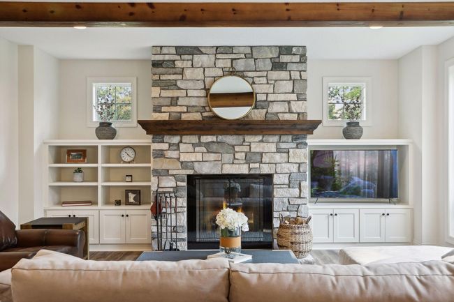 Floor to ceiling stone fireplace | Image 13
