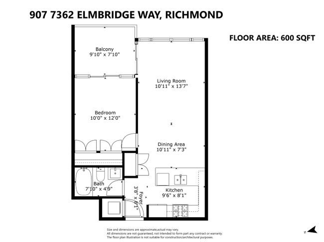 907 - 7362 Elmbridge Way, Condo with 1 bedrooms, 1 bathrooms and 1 parking in Richmond BC | Image 25