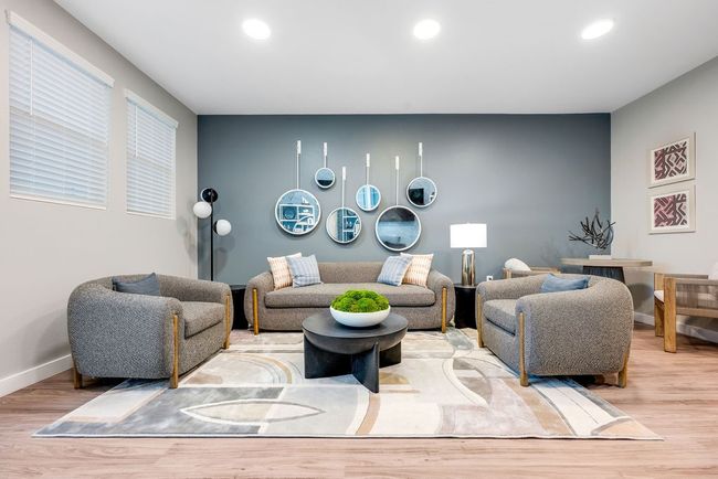 Living area with wood finished floors, baseboards, and recessed lighting | Image 27