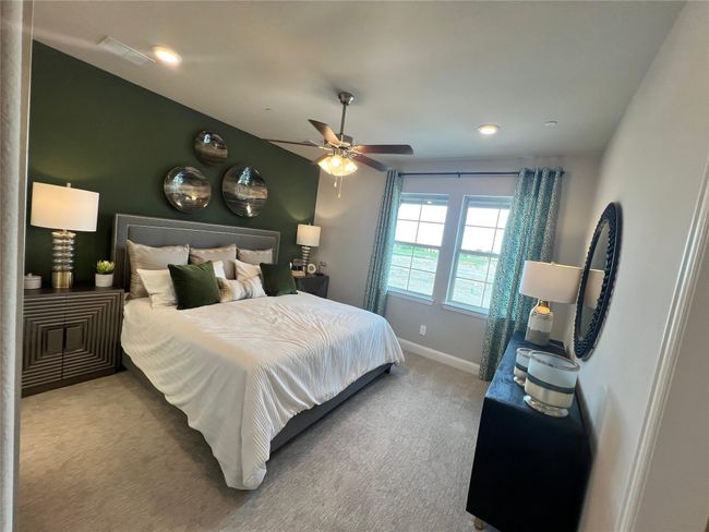 Carpeted bedroom with recessed lighting and a ceiling fan | Image 15