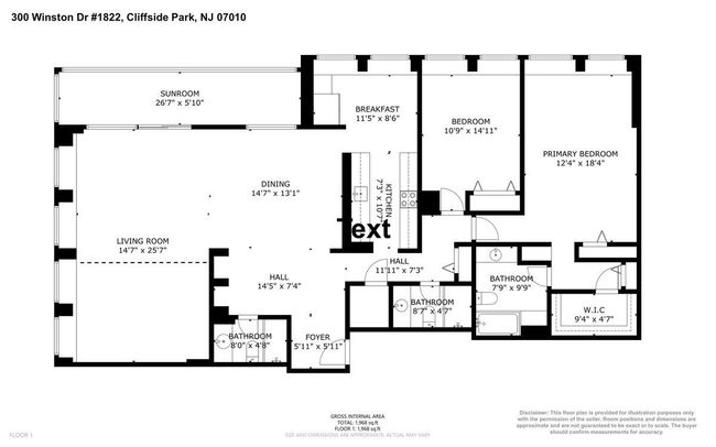 APT-1822 - 300 Winston Dr, Condo with 3 bedrooms, 3 bathrooms and null parking in Cliffside Park NJ | Image 26