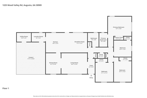 1225 Wood Valley Rd, Augusta, GA, 30909-2327 | Card Image