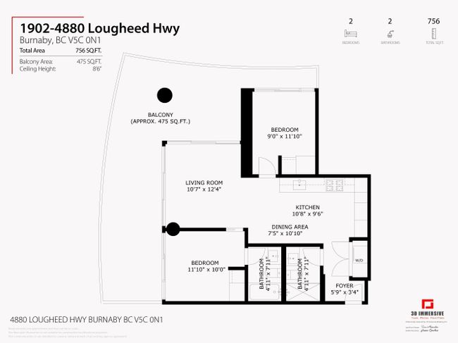 1902 - 4880 Lougheed Highway, Condo with 2 bedrooms, 2 bathrooms and 1 parking in Burnaby BC | Image 40