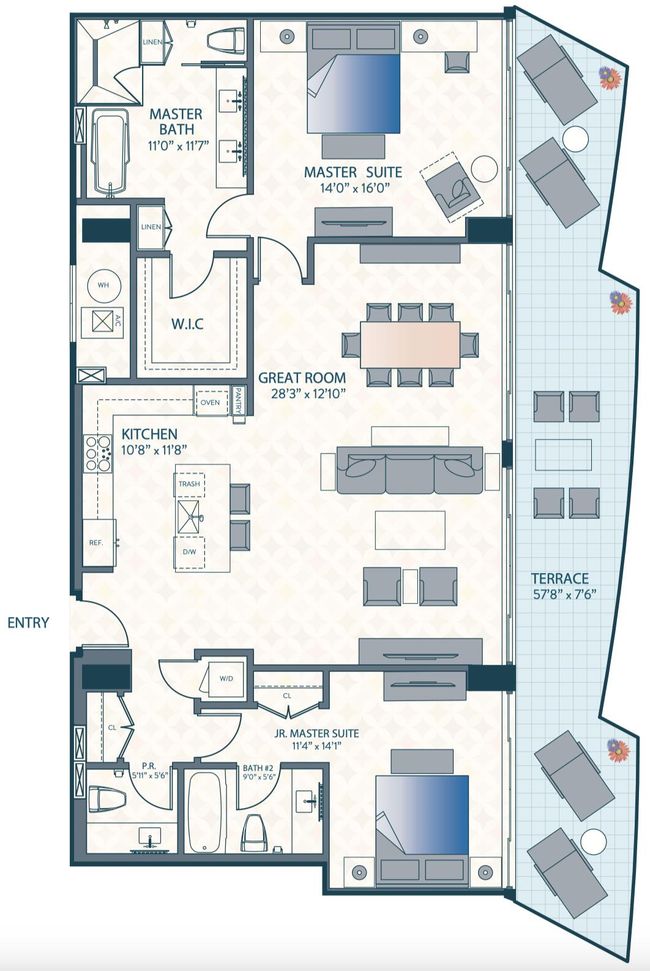 H1201 - 3100 N Ocean Dr, Condo with 2 bedrooms, 3 bathrooms and null parking in Riviera Beach FL | Image 61