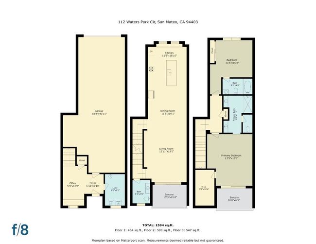 112 Waters Park Cir, Townhouse with 2 bedrooms, 3 bathrooms and 2 parking in San Mateo CA | Image 43