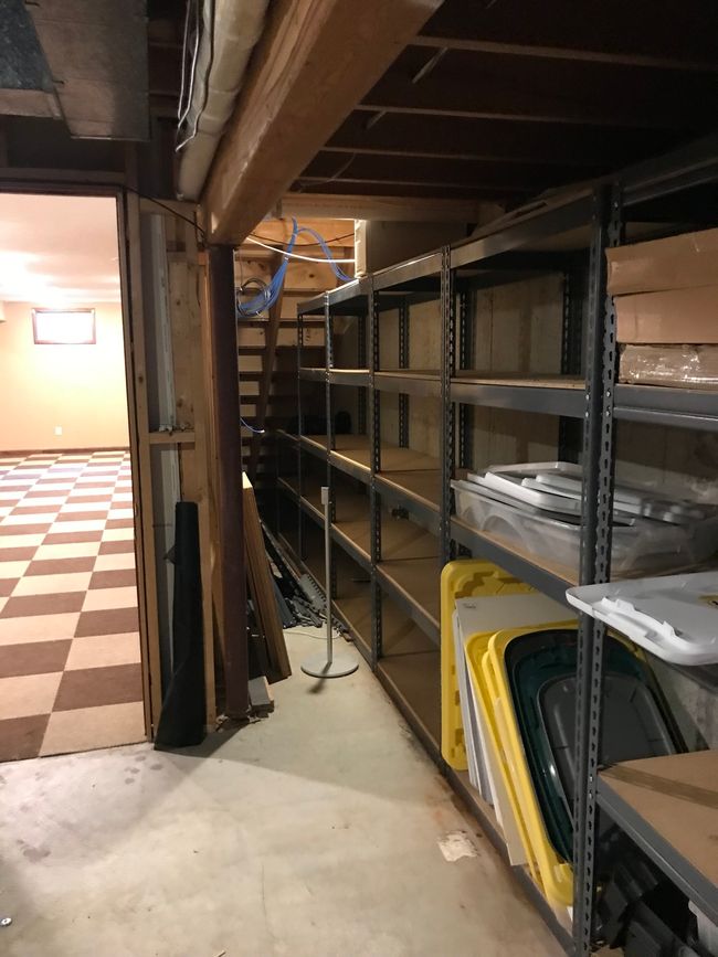 Basement shelving off of basement work room | Image 39