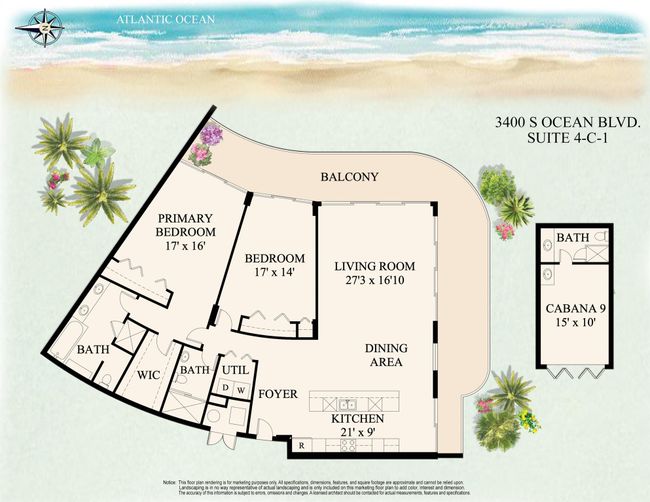 APT-4C1 - 3400 S Ocean Blvd, Condo with 2 bedrooms, 2 bathrooms and null parking in Palm Beach FL | Image 67