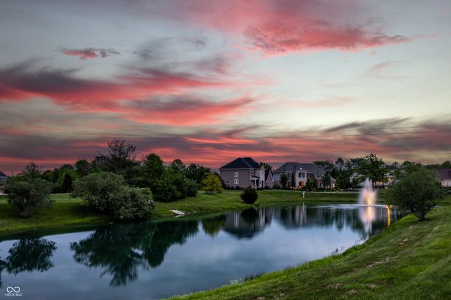 Pond at rear of home at dusk | Image 12