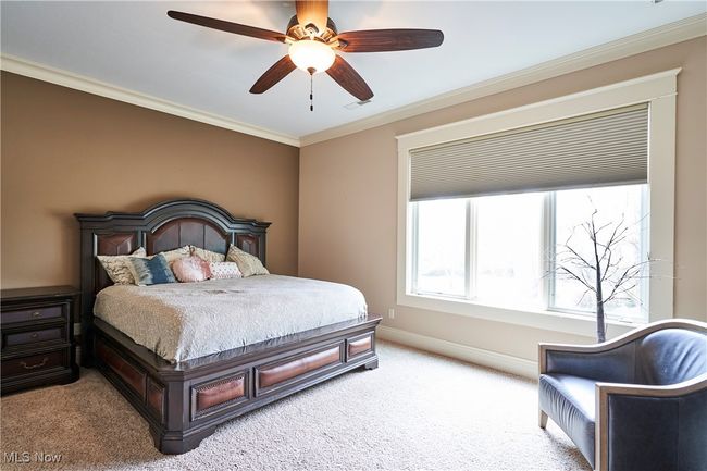 The fifth bedroom is located on the lower level with beautiful window views of the back yard. It also has a walk in closet and a full bath located next to the bedroom. | Image 36