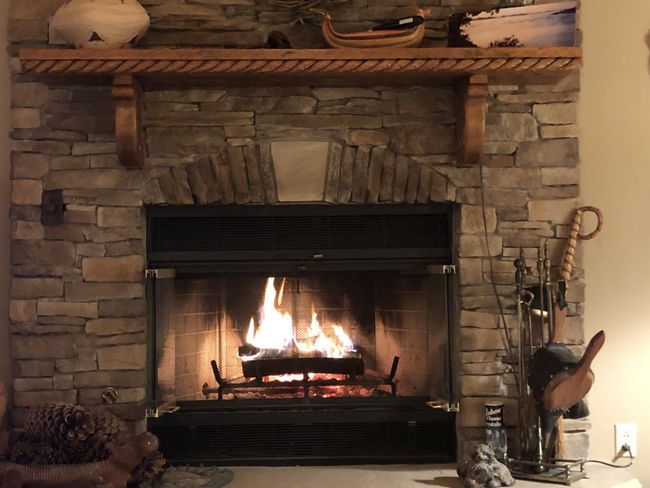 Such a welcoming fire on those cool nights! Gas starter makes a wood burning fire so easy! | Image 63