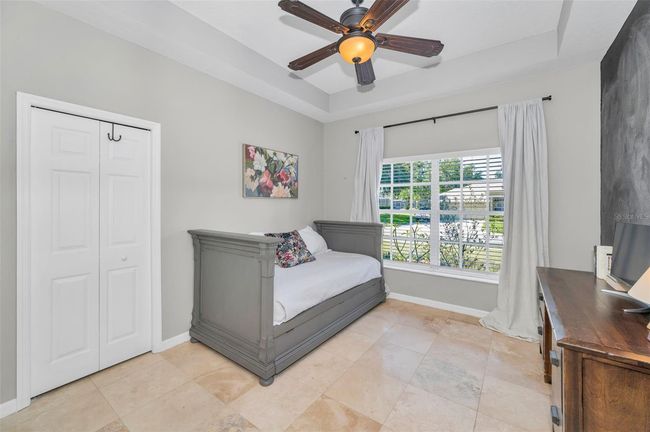 Bedroom #5 - Office/Den - Trey ceiling - travertine floors | Image 27