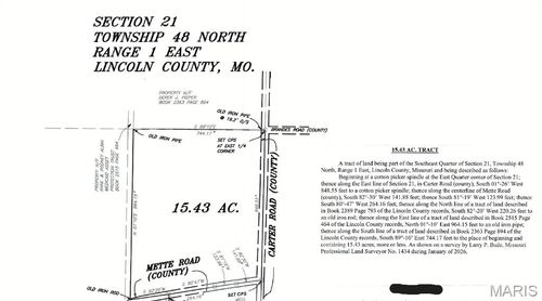 Lot 2 Carter Mette Rd At Carter Rd, Moscow Mills, MO, 63362 | Card Image
