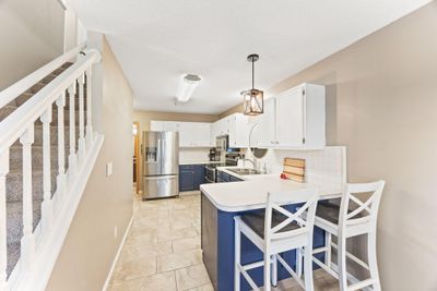 Fun kitchen w/White & Navy cabinets | Image 3