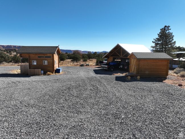 Exterior space featuring an outdoor structure and a mountain view | Image 16