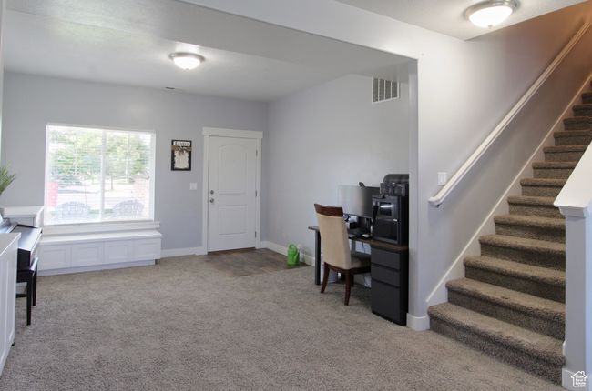 Office with carpet flooring and baseboards | Image 4
