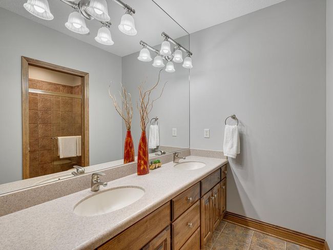 Lower level 3/4 bath with double vanity and tiled walk-in shower! | Image 33