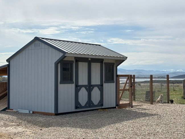 View of shed featuring fence and a mountain view | Image 84