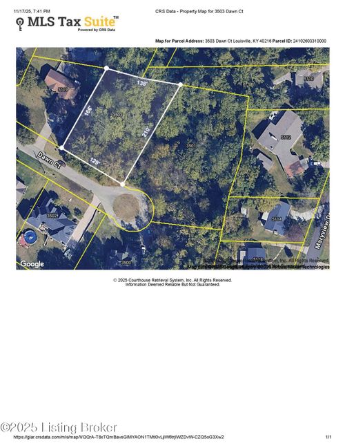 3503 Dawn Ct, Louisville, KY, 40216-1600 | Card Image