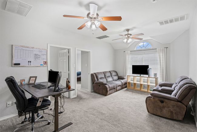 Upstairs secondary living space, loft, playroom, or office. | Image 24
