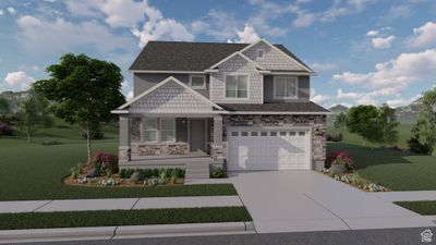 Craftsman house featuring a garage and a front lawn | Image 2