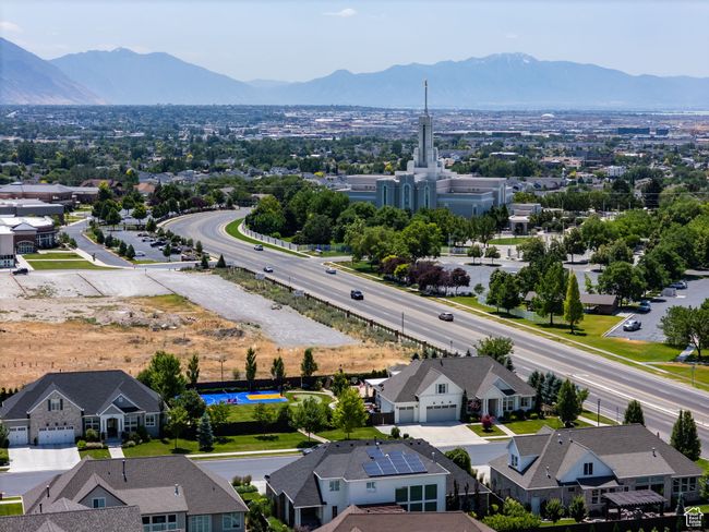 Aerial perspective of suburban area with a mountain backdrop | Image 89