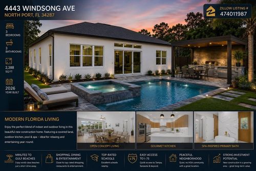 4443 Windsong Ave, NORTH PORT, FL, 34287-4925 | Card Image