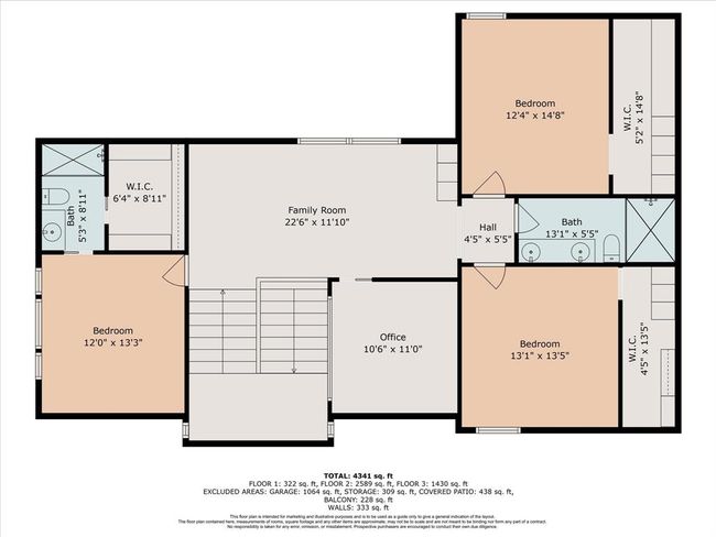 Third Floor: This floor features three generously sized bedrooms, including one ensuite, each outfitted with custom closets. A second living area/flex space and a dedicated office provide additional versatility. Remarkably, the only hallway on the entire floor measures just 5'5" by 4'5"—a testament to the home's exceptional space planning and efficiency. | Image 26