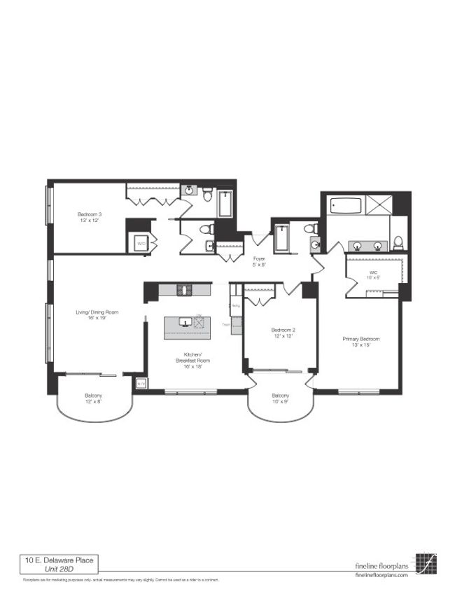 APT-28D - 10 E Delaware Pl, Condo with 3 bedrooms, 4 bathrooms and null parking in CHICAGO IL | Image 22