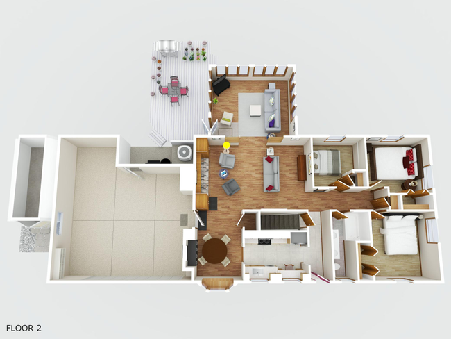 Main floor floor plan, including garage & deck | Image 41