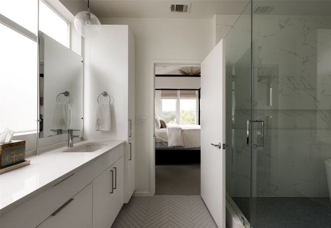Full bath with vanity, a marble finish shower, and ensuite bath | Image 30