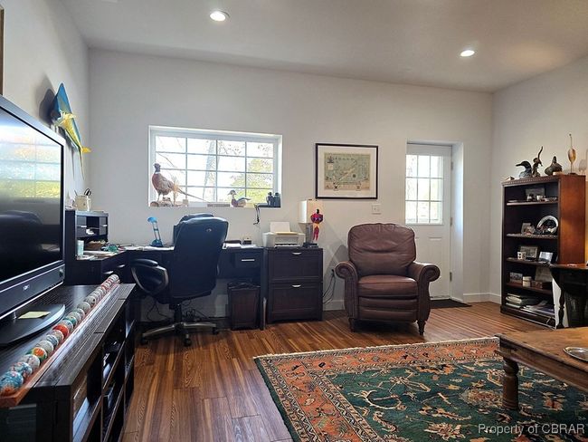 Office featuring baseboards, recessed lighting, and dark wood-type flooring | Image 31
