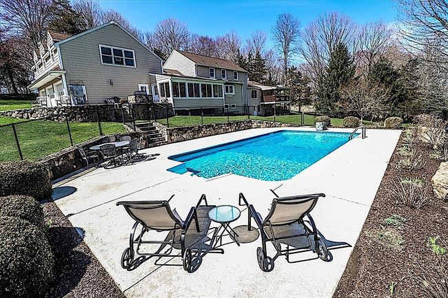 Hydrangeas and Perennial Plants Surround Pool Area Spring, Summer and Fall | Image 6