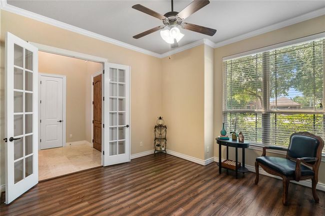 Another view of the peaceful study and the 8' high french doors which make it the perfect location for a home office. | Image 7