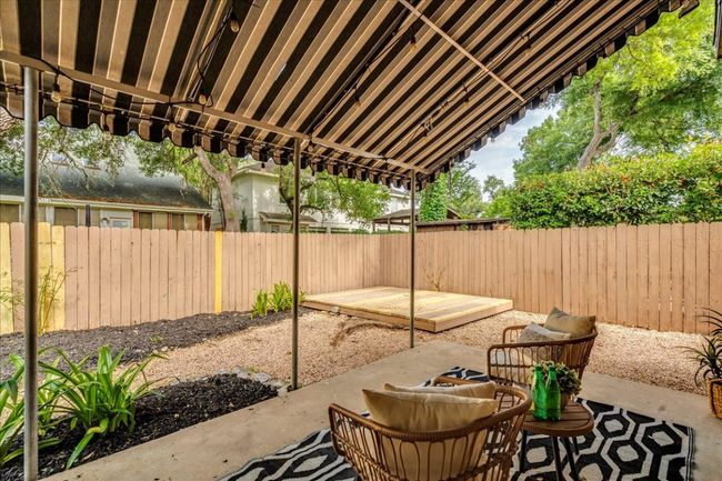 View of patio featuring a fenced backyard | Image 31