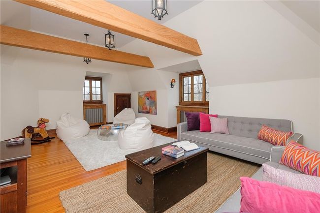 3rd floor playroom/exercise room, wood floors, beamed ceilings | Image 28