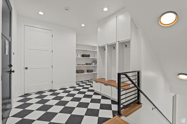 Mudroom with recessed lighting and dark floors | Image 22