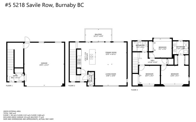 5 - 5218 Savile Row, Townhouse with 3 bedrooms, 2 bathrooms and 2 parking in Burnaby BC | Image 3