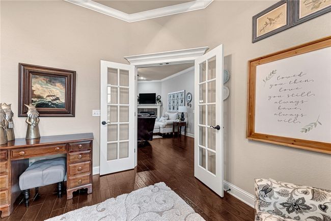 Office with beautiful french doors for added separation | Image 4