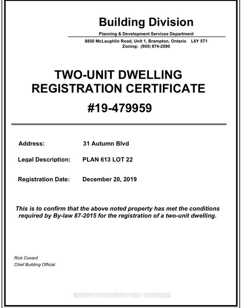 31 Autumn Blvd, Brampton, ON, L6T2V3 | Card Image